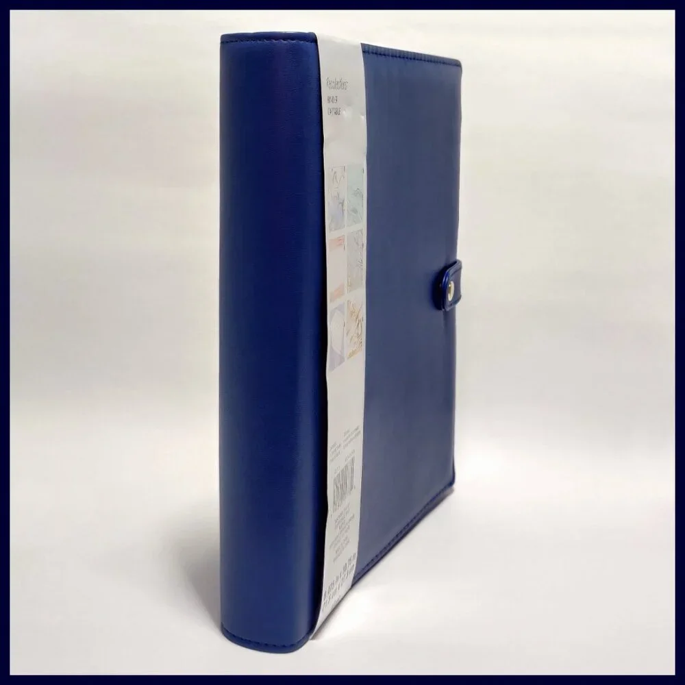Recollections 6-Ring Planner Binder with Month Tab Dividers - Blue Faux Leather